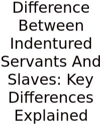 Difference Between Indentured Servants And Slaves: Key Differences Explained