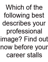 Which Of The Following Best Describes Your Professional Image? Find Out Now Before Your Career Stalls