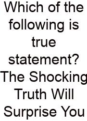 Which Of The Following Is True Statement? The Shocking Truth Will Surprise You