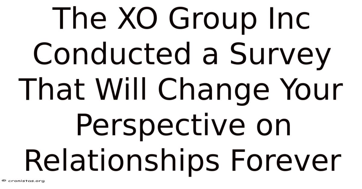 The XO Group Inc Conducted A Survey That Will Change Your Perspective ...