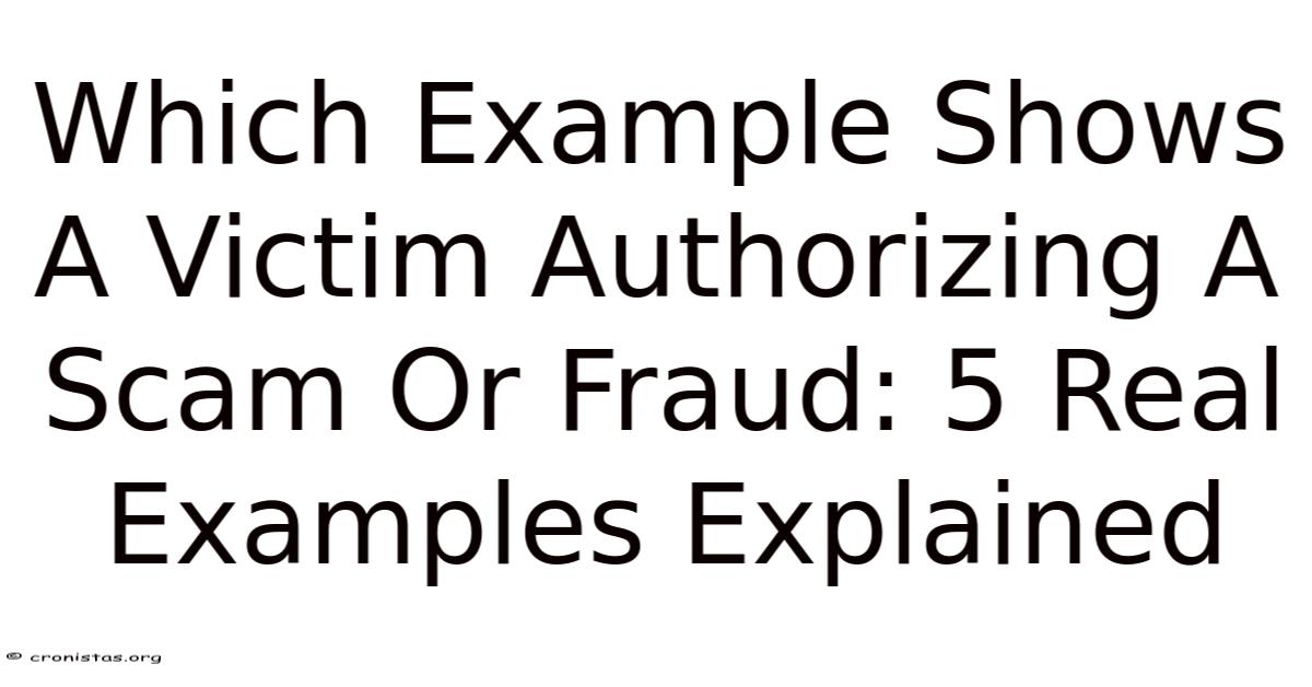 Which Example Shows A Victim Authorizing A Scam Or Fraud: 5 Real ...